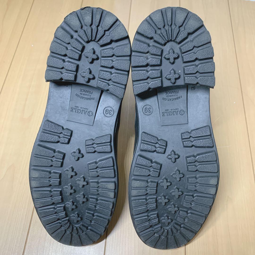 AIGLEフルフィール　ラバーブーツ　ブラック24.5cm