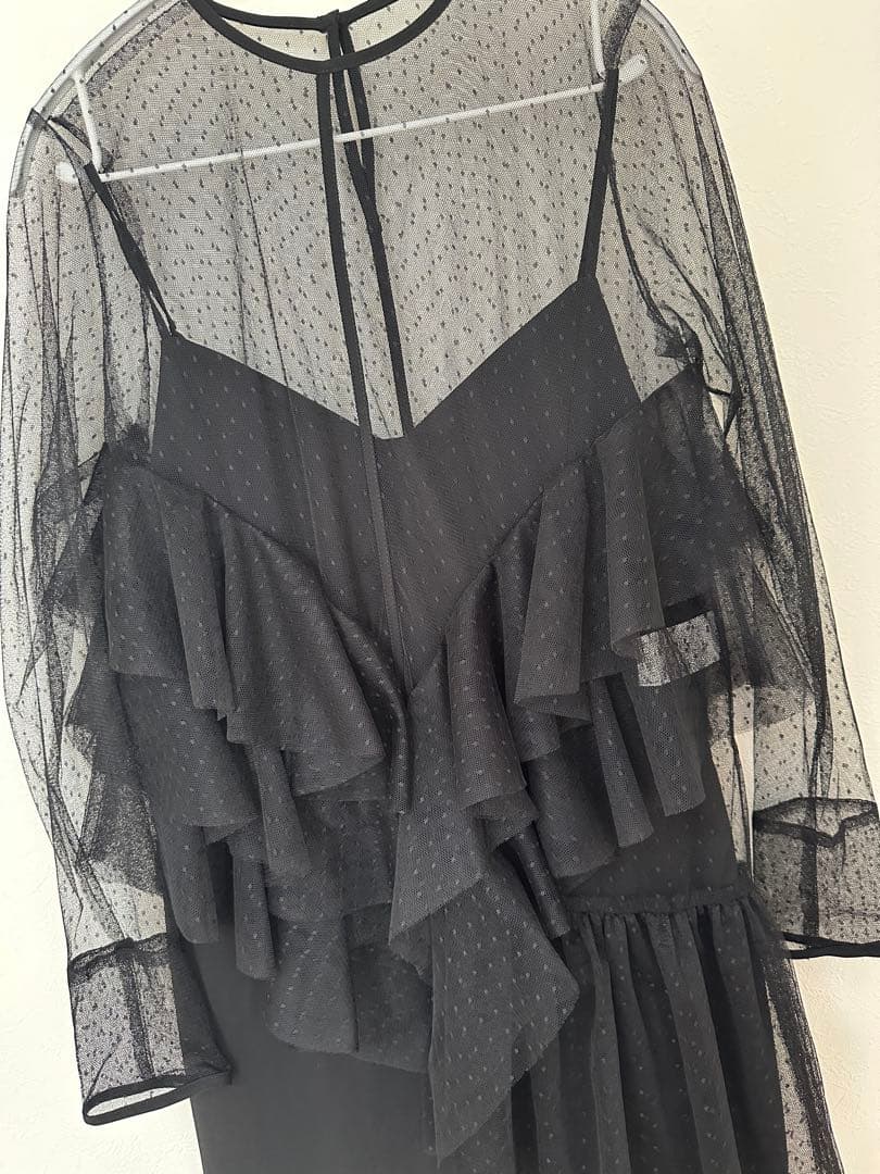 ワンピース AMERI Tulle Frill Top Set Dress