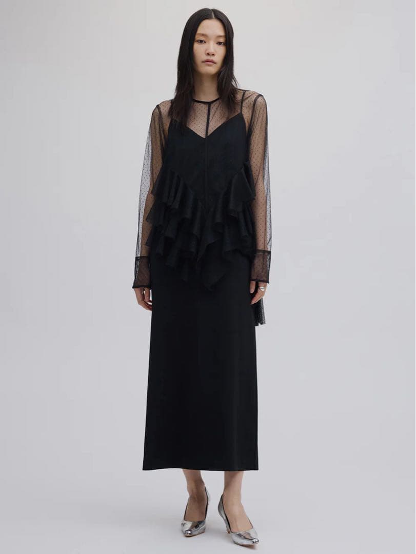 ワンピース AMERI Tulle Frill Top Set Dress