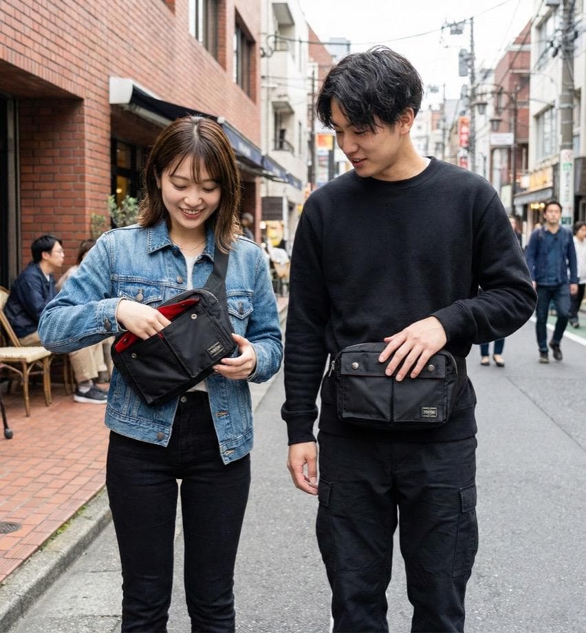 ⛵PORTER ✗ ILS エルファイン ウエストバッグ黒ボディバッグ 別注