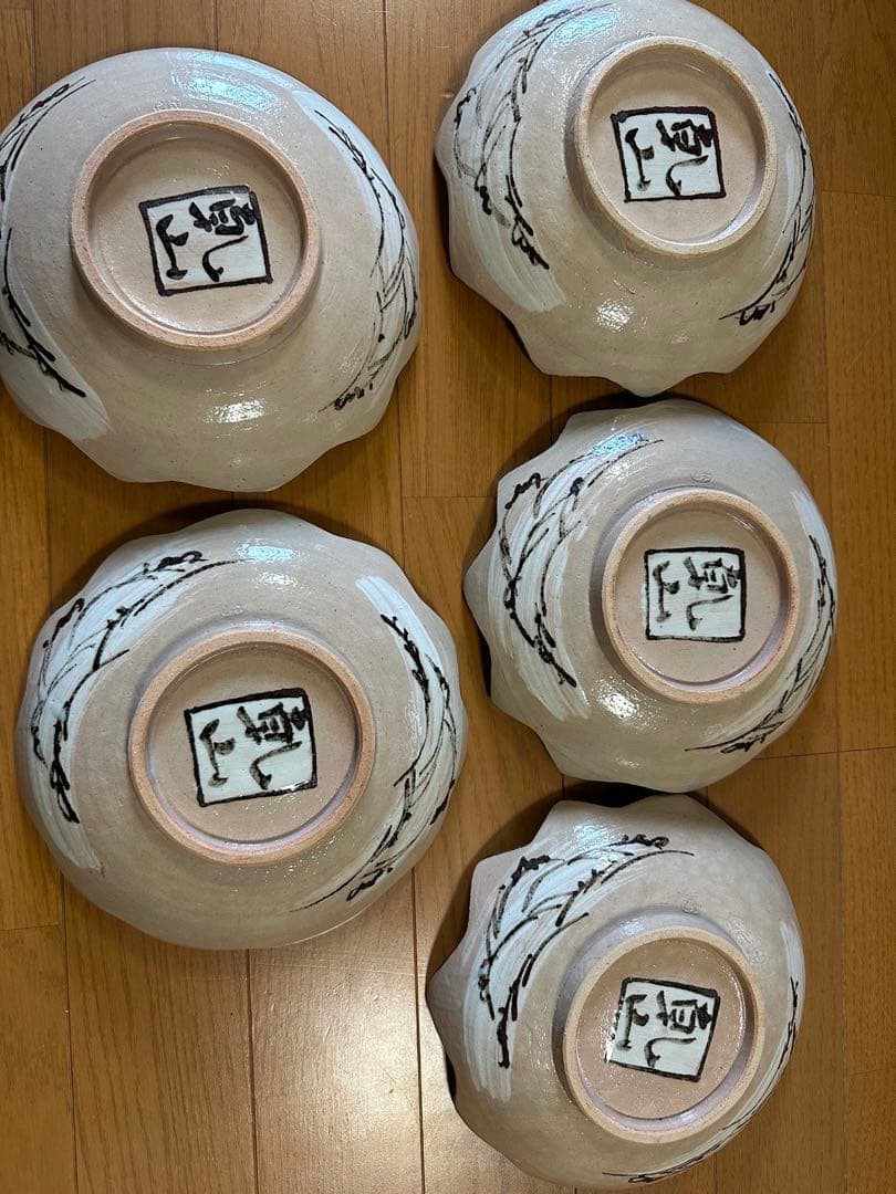 乾山竜田川写し向付け　5客