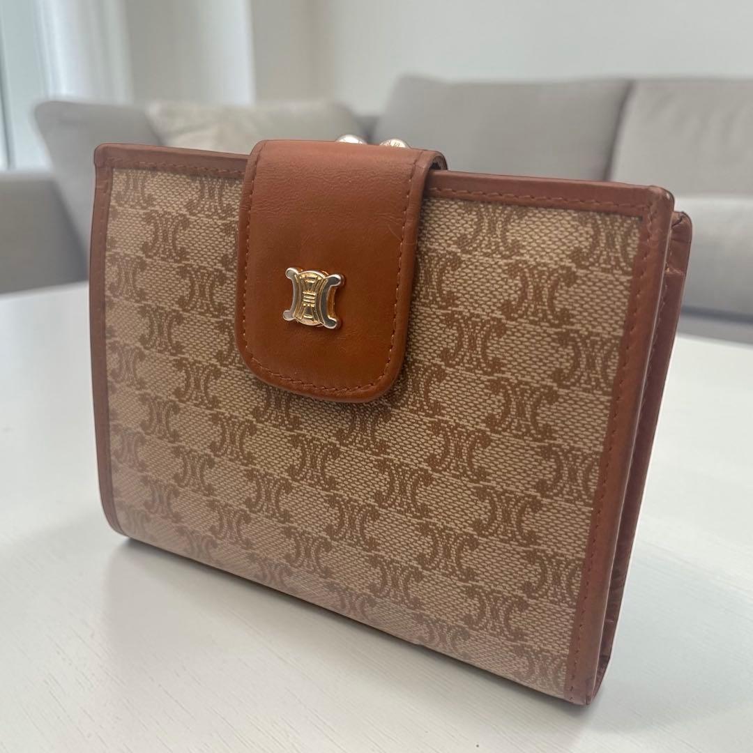 CELINE セリーヌ 二つ折り財布 マカダム柄 ビンテージ