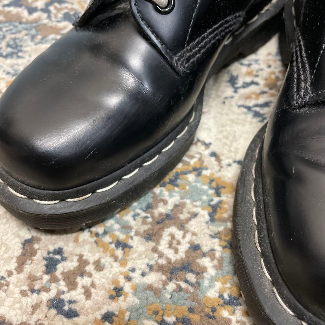 Dr.Martens 8ホール レディース 黒 レザーブーツ ハイカット