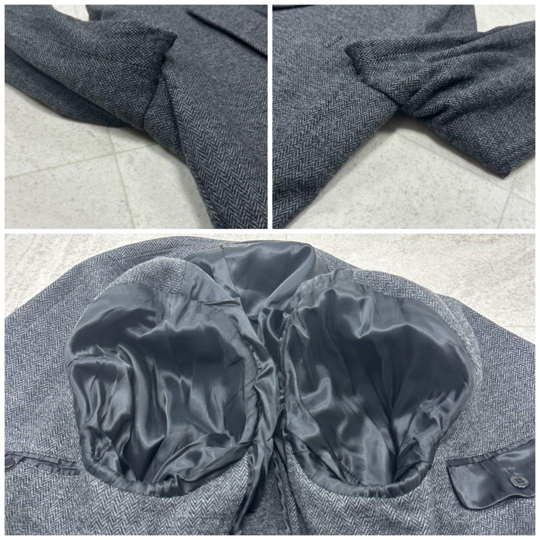 【VAN JACKET】テーラードジャケット ヘリンボーン ウール混 段返り L