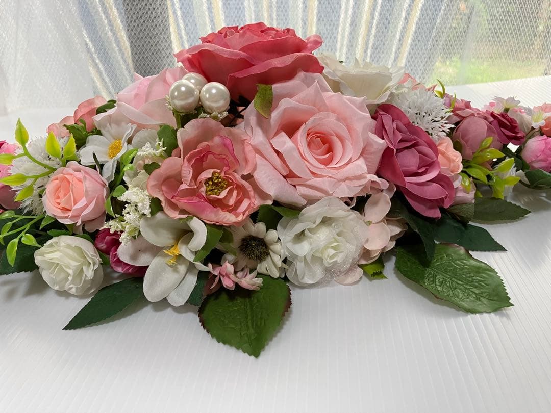 koroです♪【置き型アレジメント】ピンクの薔薇❤️