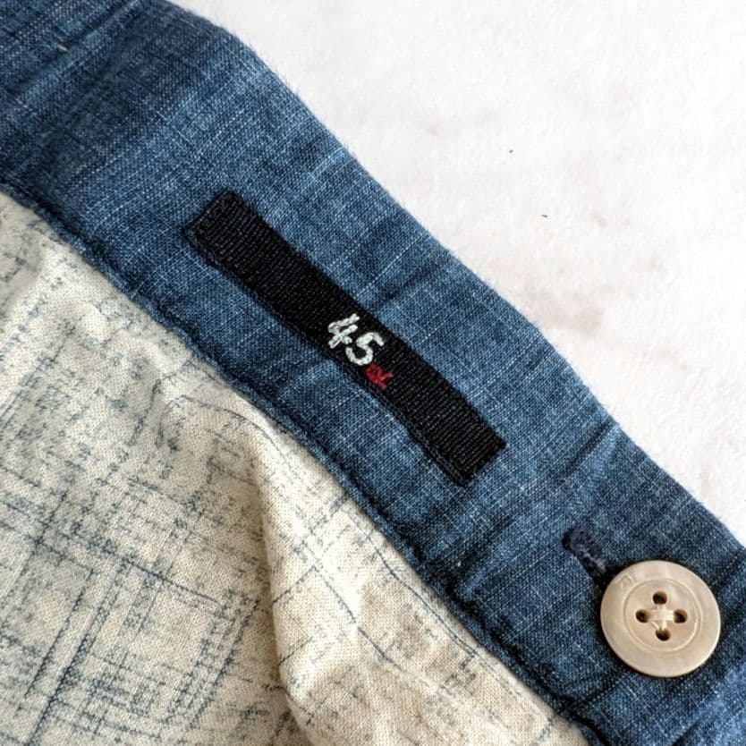 45R インディゴ 二重織アネモネ 巻きスカート 日本製 ロング
