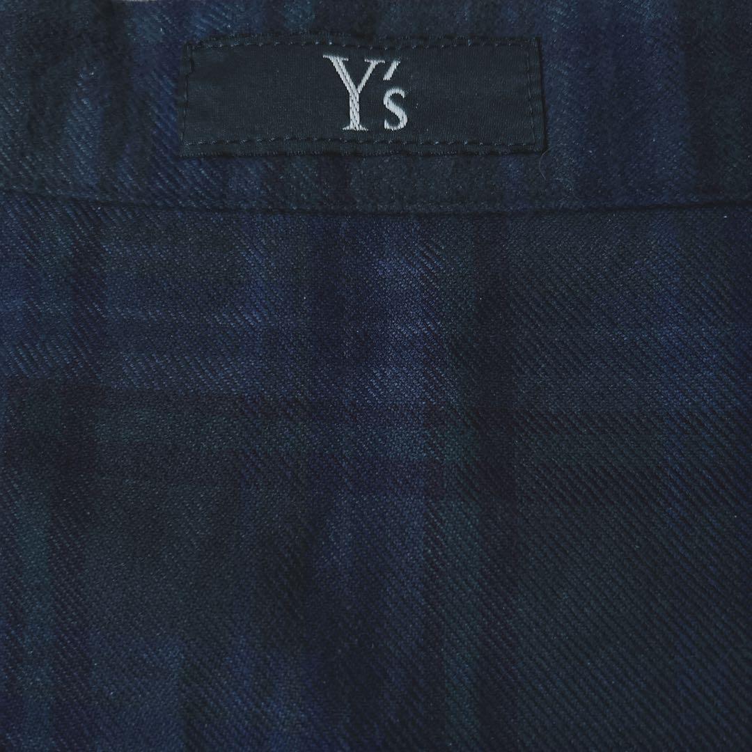 Y's ヨウジヤマモト　裾のヒダがポイント　チェック柄　ロングスカート