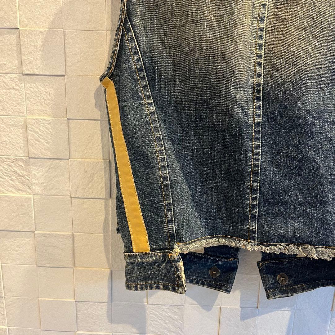 DSQUARED2 デニム ノースリーブ ベスト ビンテージ 羽 ワッペン44