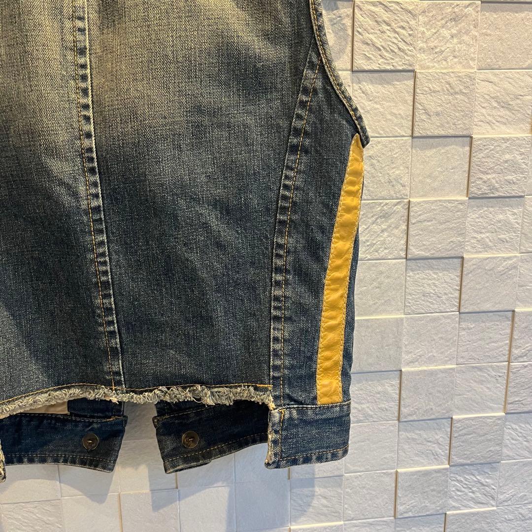 DSQUARED2 デニム ノースリーブ ベスト ビンテージ 羽 ワッペン44