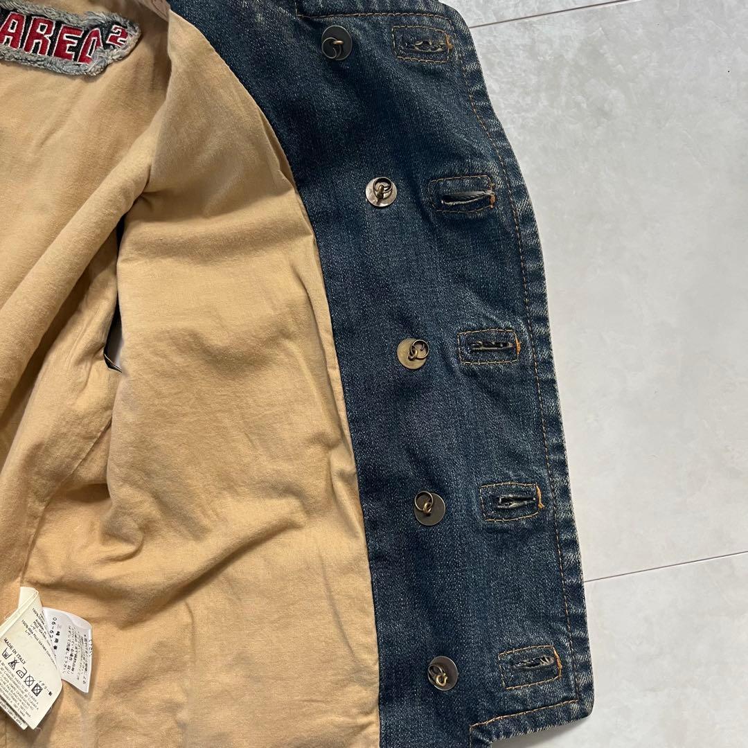 DSQUARED2 デニム ノースリーブ ベスト ビンテージ 羽 ワッペン44