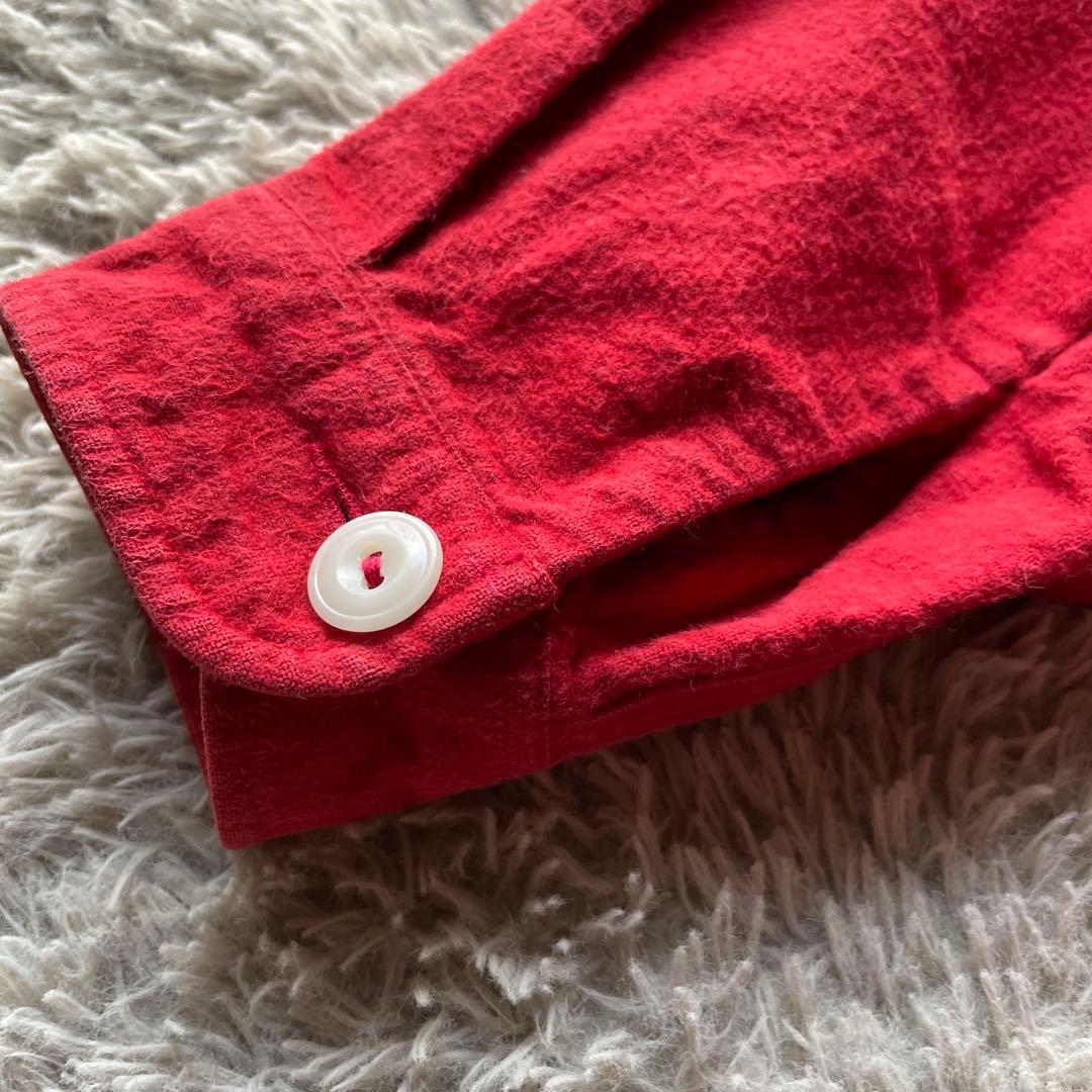 RED❤️flannel❤️DANTONレディースシャツ❤️36レアな赤可愛い〜