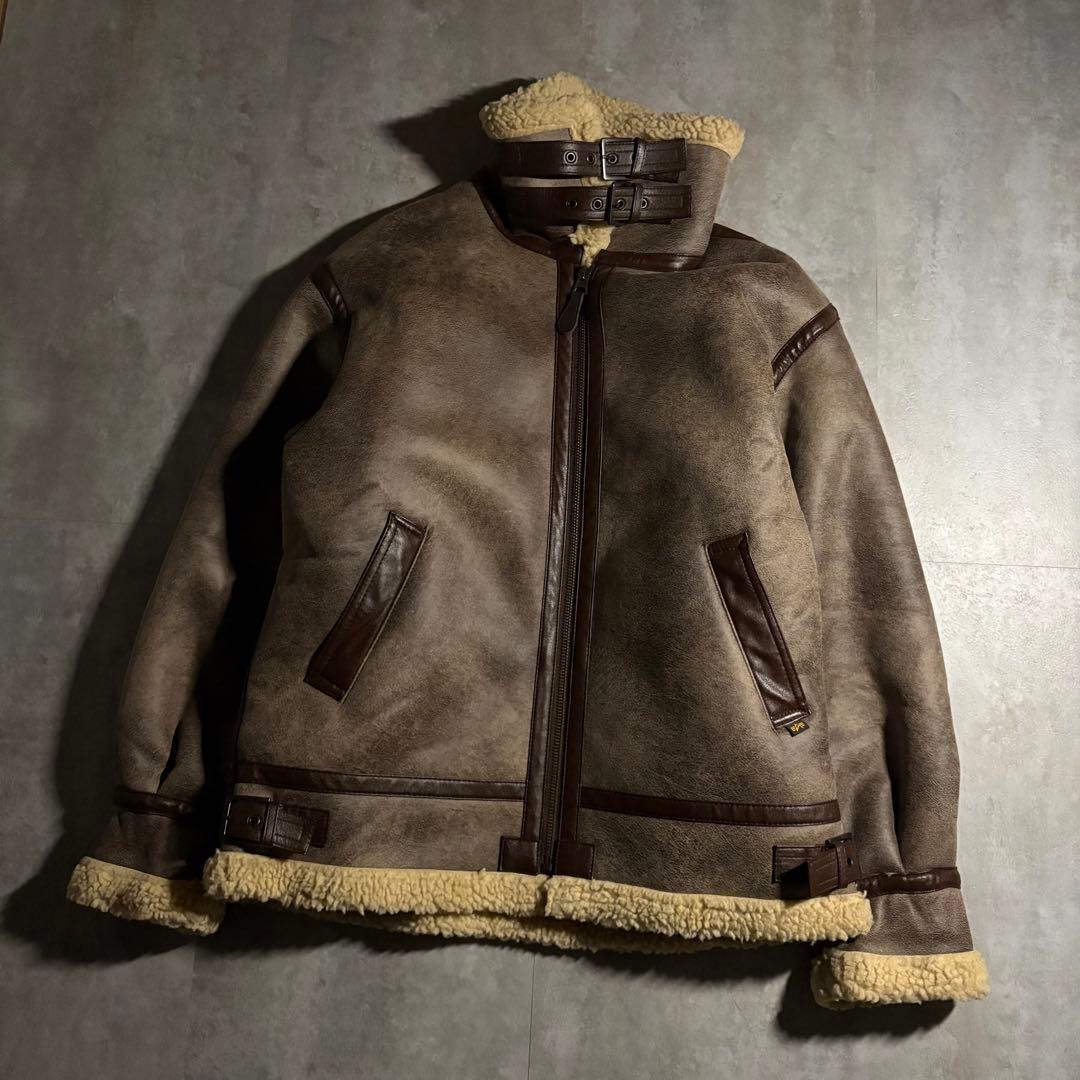 【アルファインダストリーズ】フライトジャケット B-3 フェイクレザー 美品 L