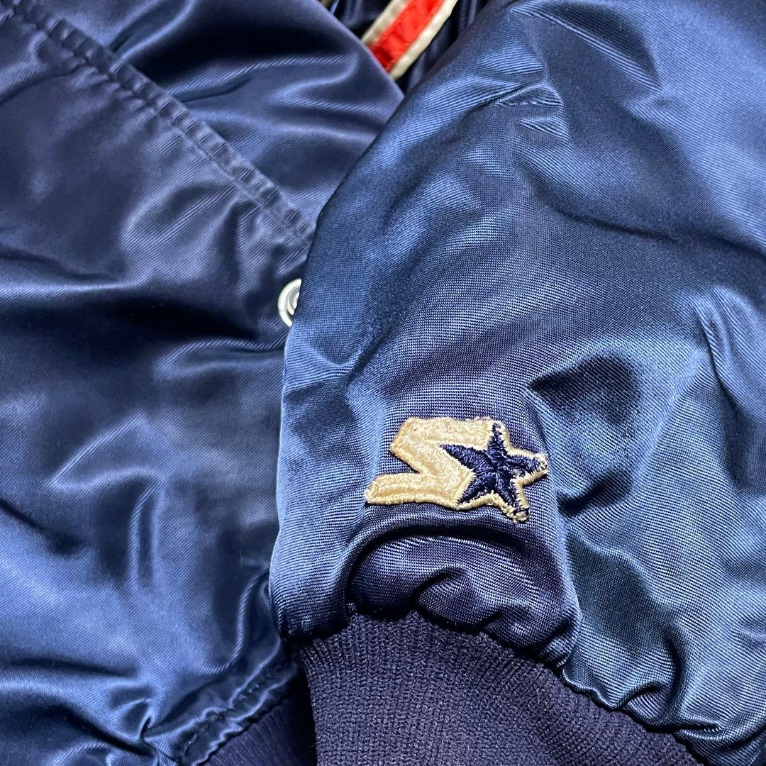 NFLシカゴベアーズ 古着 STARTERジャケットスタジャン ネイビーメンズL