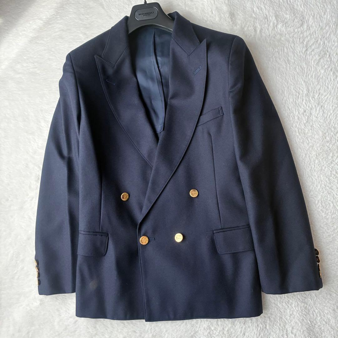 美品✨バーバリー 紺ブレ 金ボタン ダブルジャケット L〜XL相当
