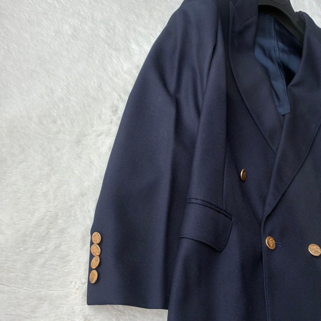 美品✨バーバリー 紺ブレ 金ボタン ダブルジャケット L〜XL相当