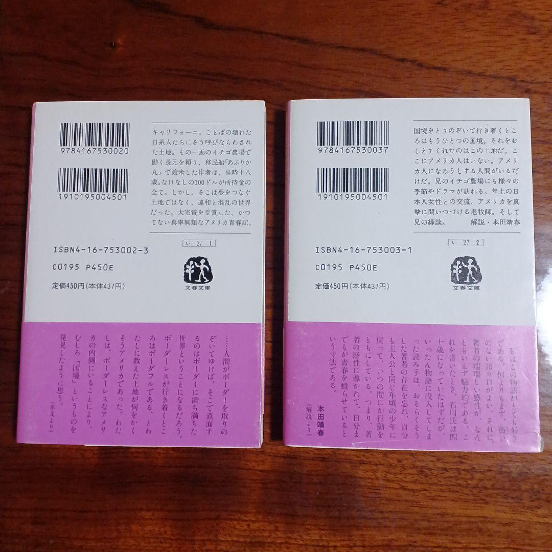 ストロベリー・ロード上、下の2冊セットです。石川好。第20回太宰賞受賞作。