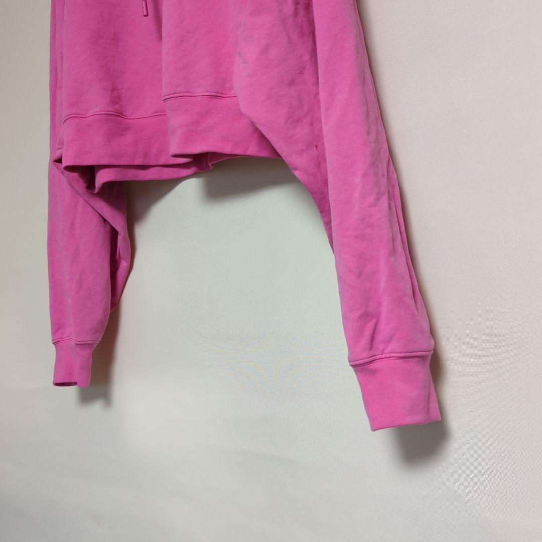 美品 alo yoga ストレッチ クロップド フーディー PINK (M)