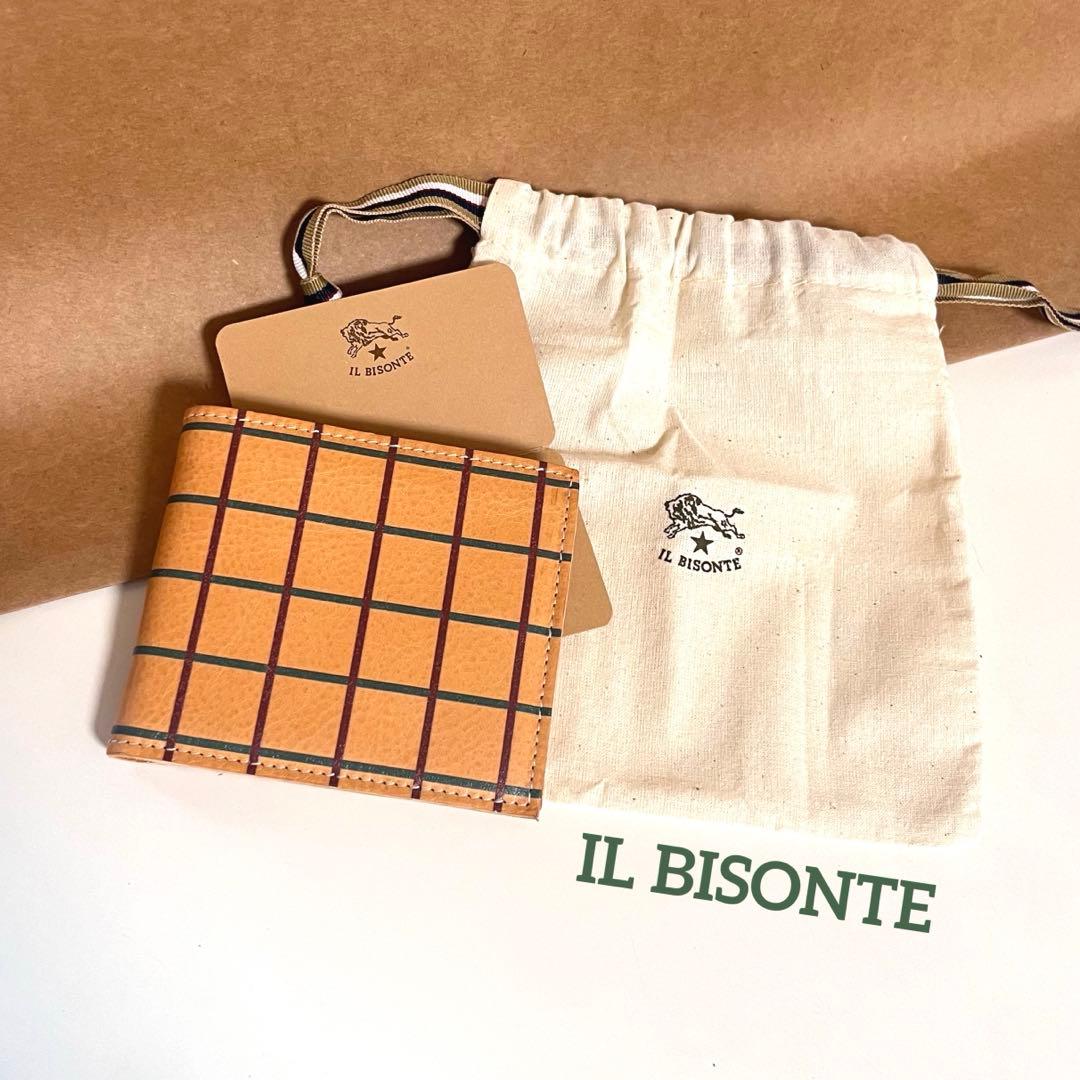 IL BISONTE イルビゾンテ　二つ折りウォレット　格子柄　チェック　お洒落