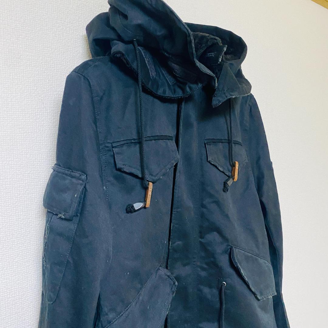 WJK モッズコート ダメージ加工 サイズM ブラック 定価16万