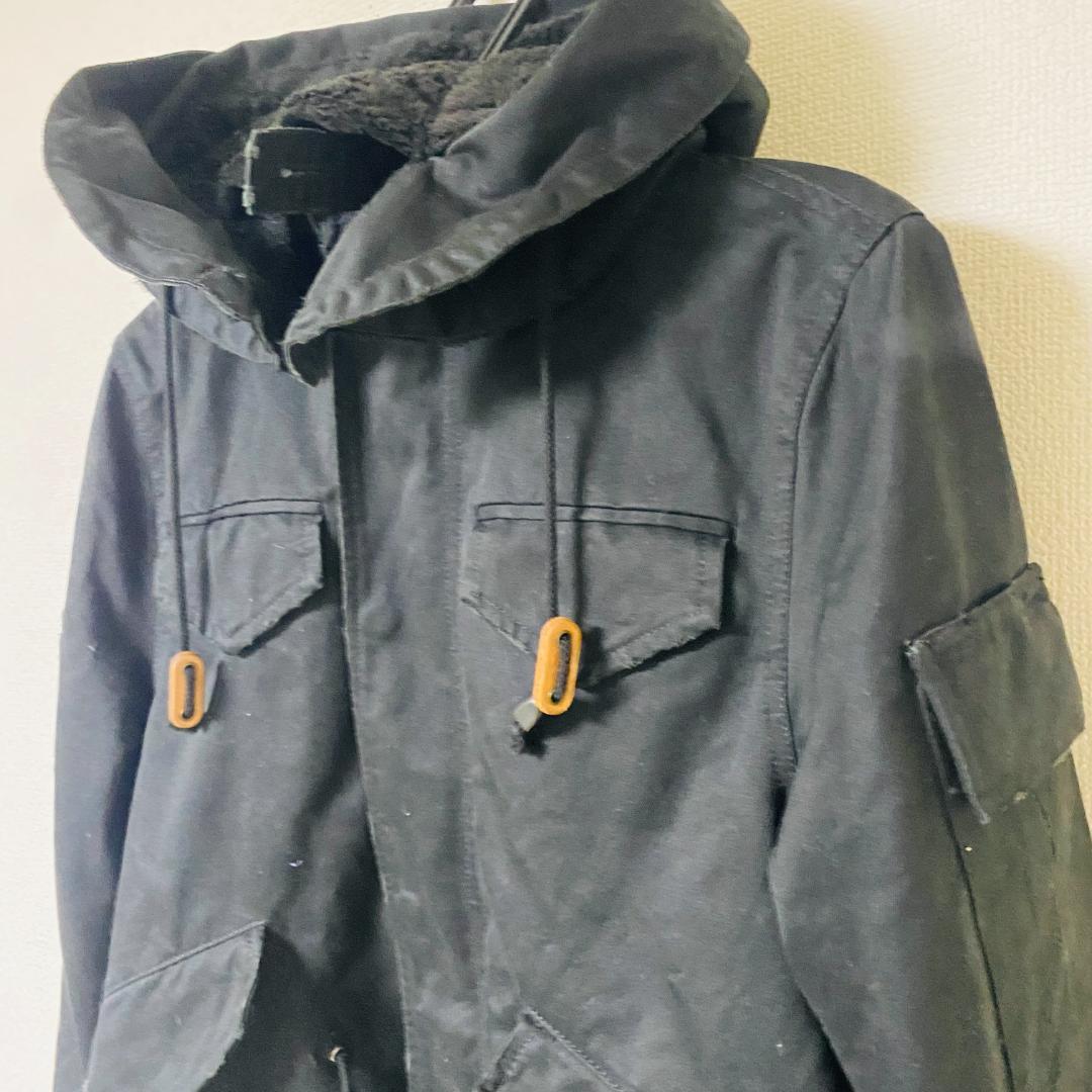 WJK モッズコート ダメージ加工 サイズM ブラック 定価16万