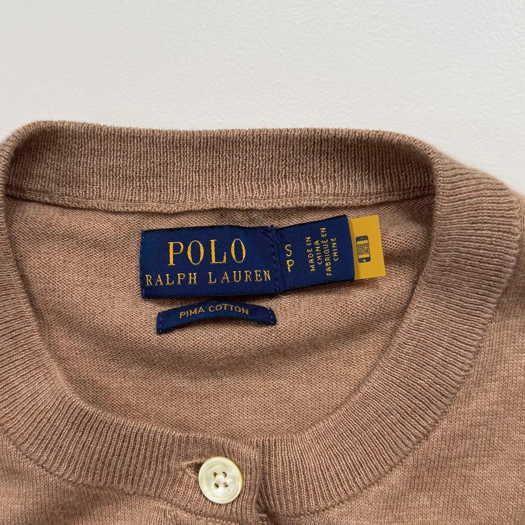 美品✨ポロラルフローレン ピマコットン クルーネック カーディガン ポニー刺繍