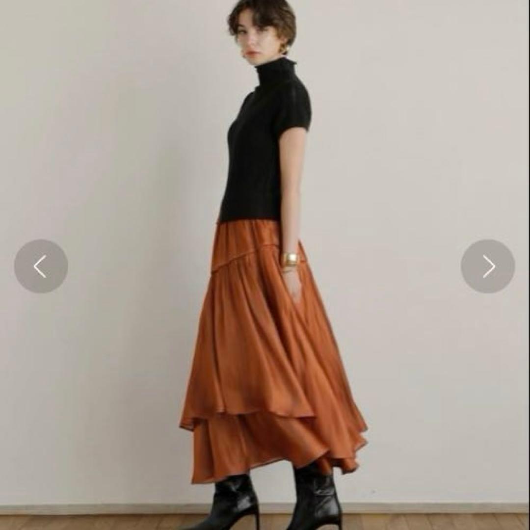 MIELI INVARIANT Aurora Tiered Skirt オレンジ