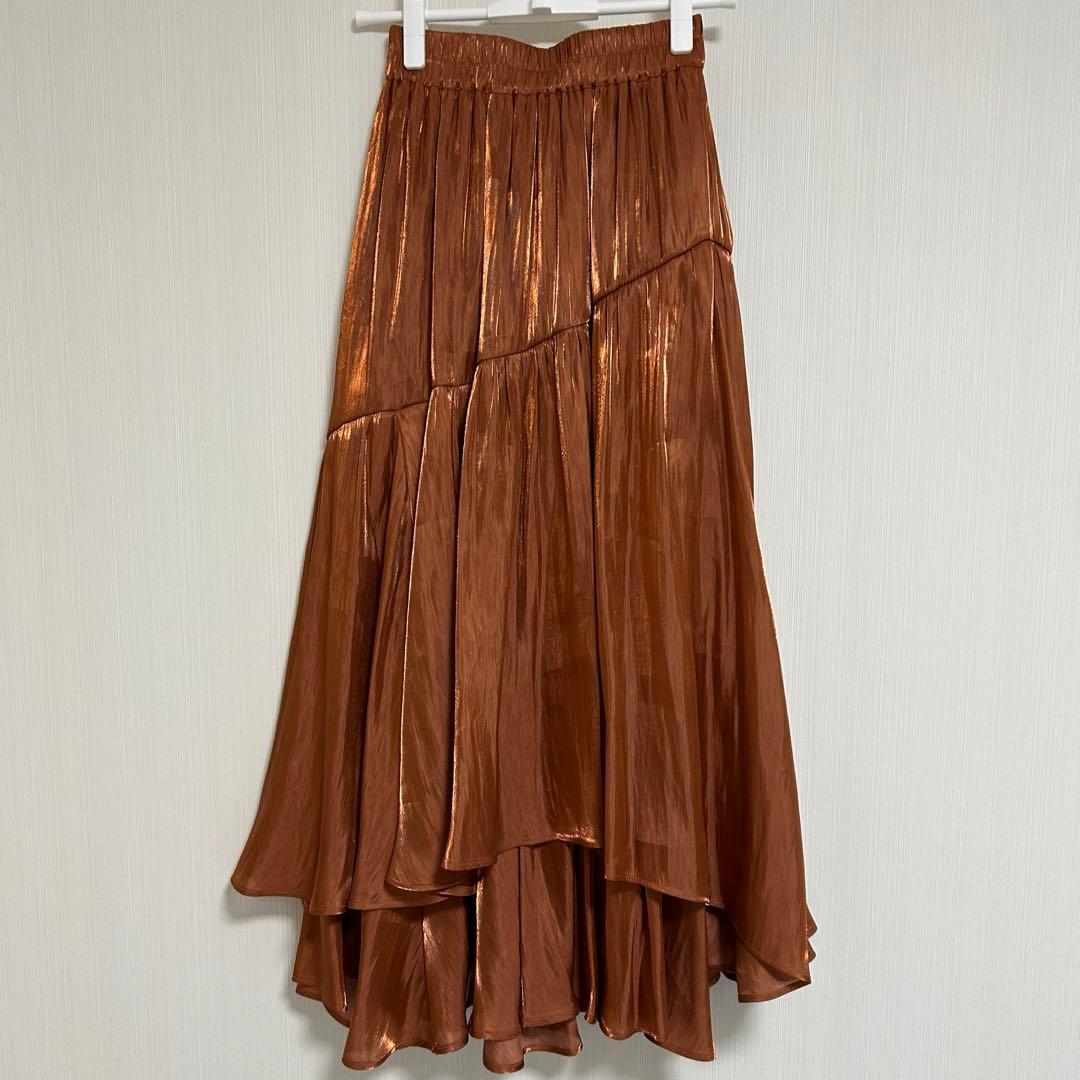 MIELI INVARIANT Aurora Tiered Skirt オレンジ