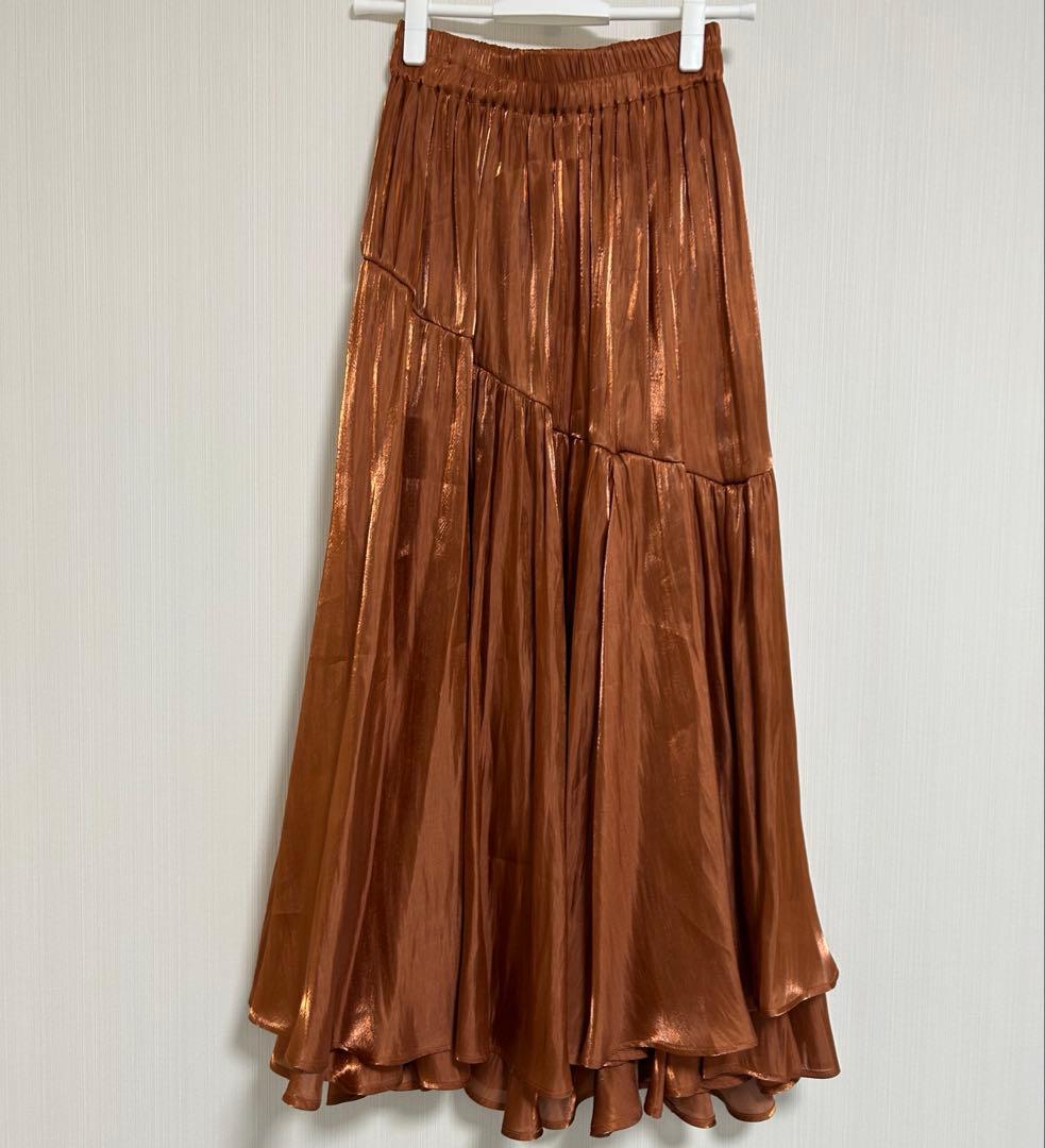 MIELI INVARIANT Aurora Tiered Skirt オレンジ