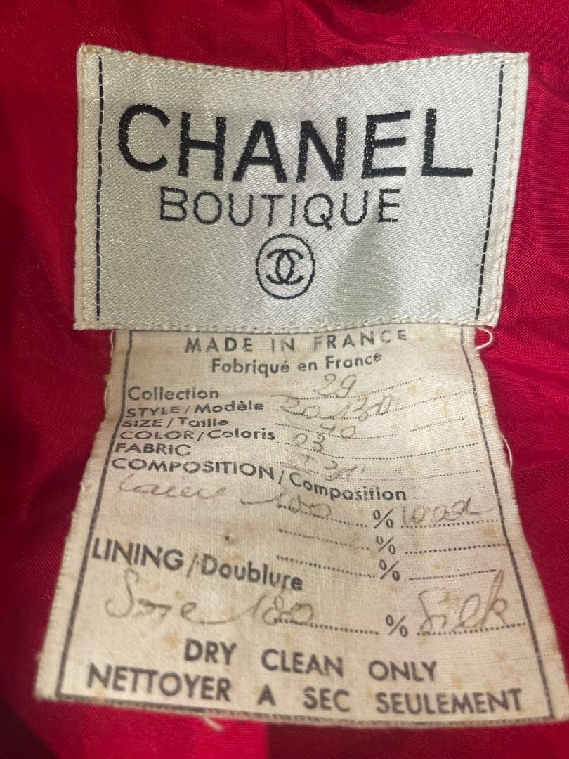 【専用】CHANELテーラードジャケット 赤 サイズ40 ゴールドボタン