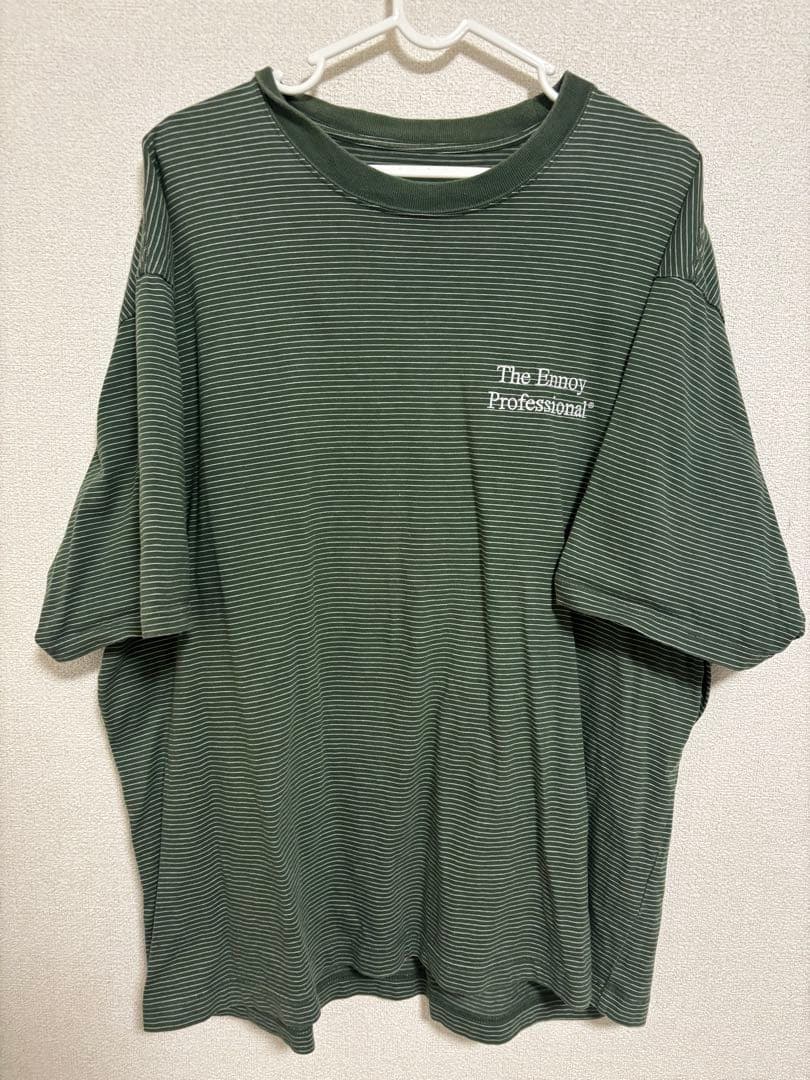 ま*ら様 ENNOY エンノイ ボーダーTシャツ グリーン L