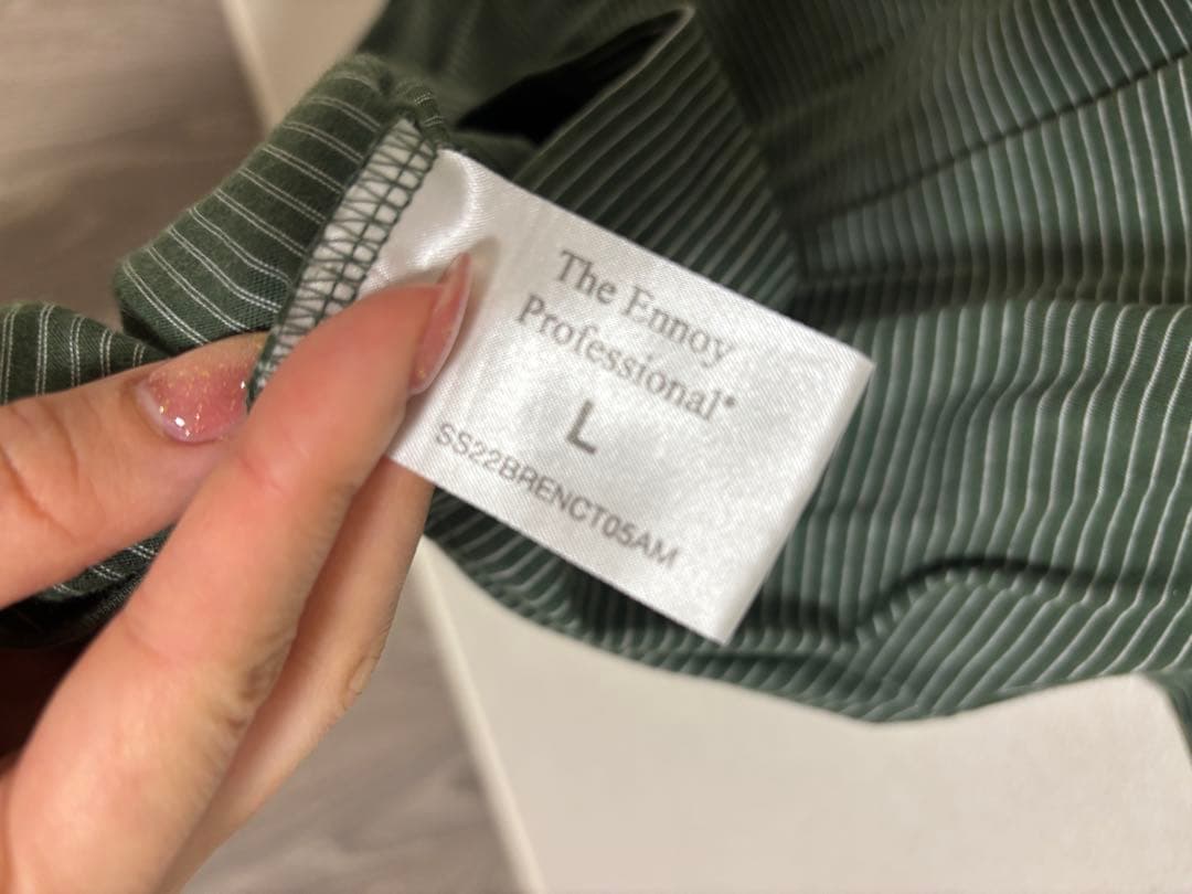 ま*ら様 ENNOY エンノイ ボーダーTシャツ グリーン L