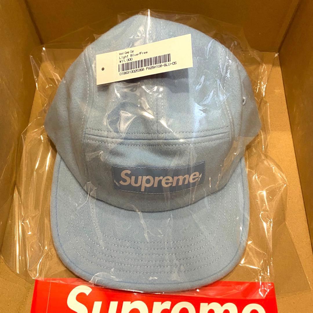 【新品】 Supreme 25FW Wool Camp Cap 水色