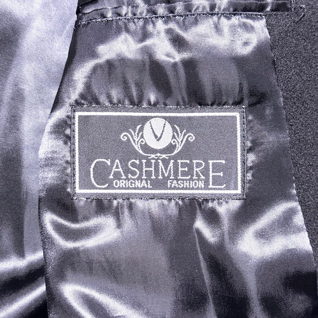 【未使用】CASHMERE ウールカシミヤ ダブル ロングコート マキシ丈 黒