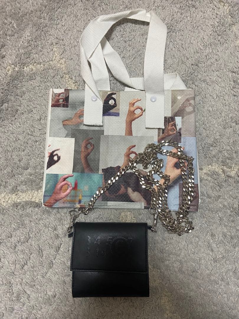 maison margiela チェーンウォレット　財布　ブラック