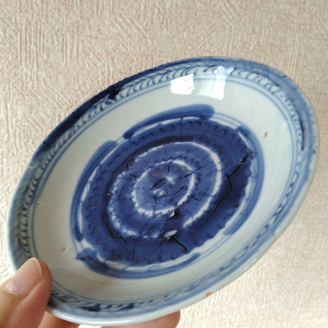 【秋の感謝セール！本日までです！】中国古玩青花染付菊花皿