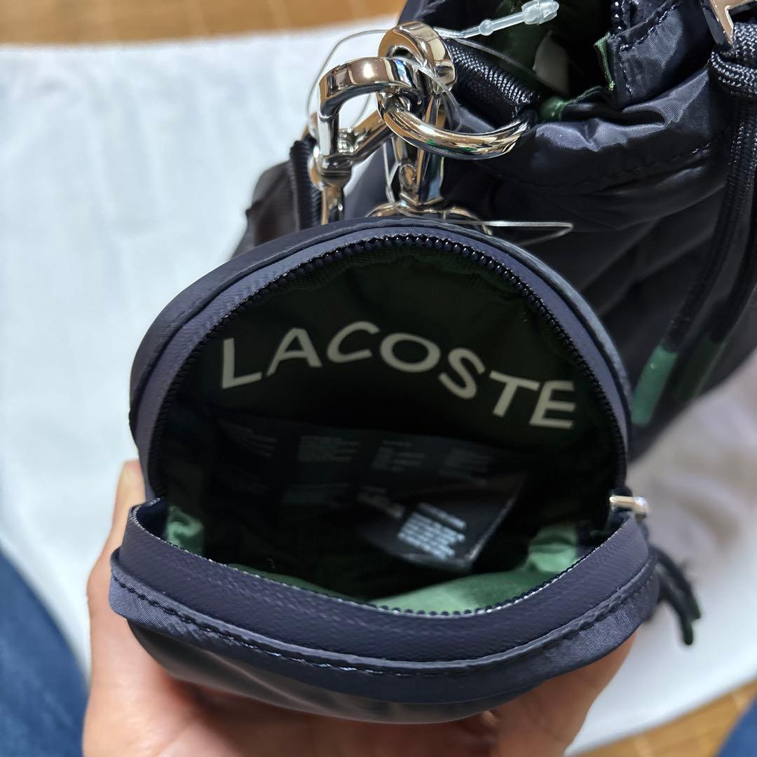 LACOST パデッドナイロン ゴルフボールエフェクトバケットバッグ 未使用品