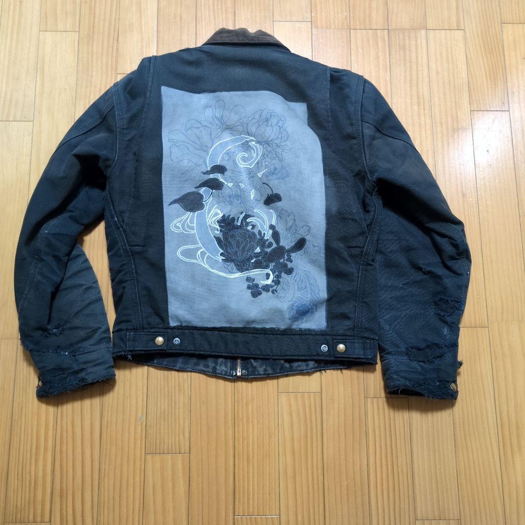 ダメージ！Carhartt DETROIT JACKETバックプリントSサイズ