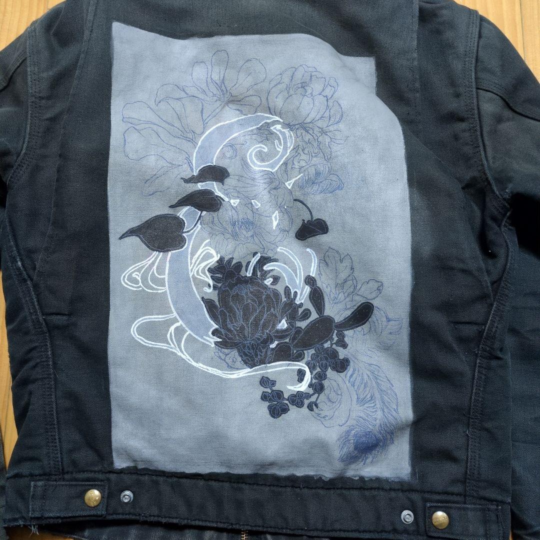 ダメージ！Carhartt DETROIT JACKETバックプリントSサイズ