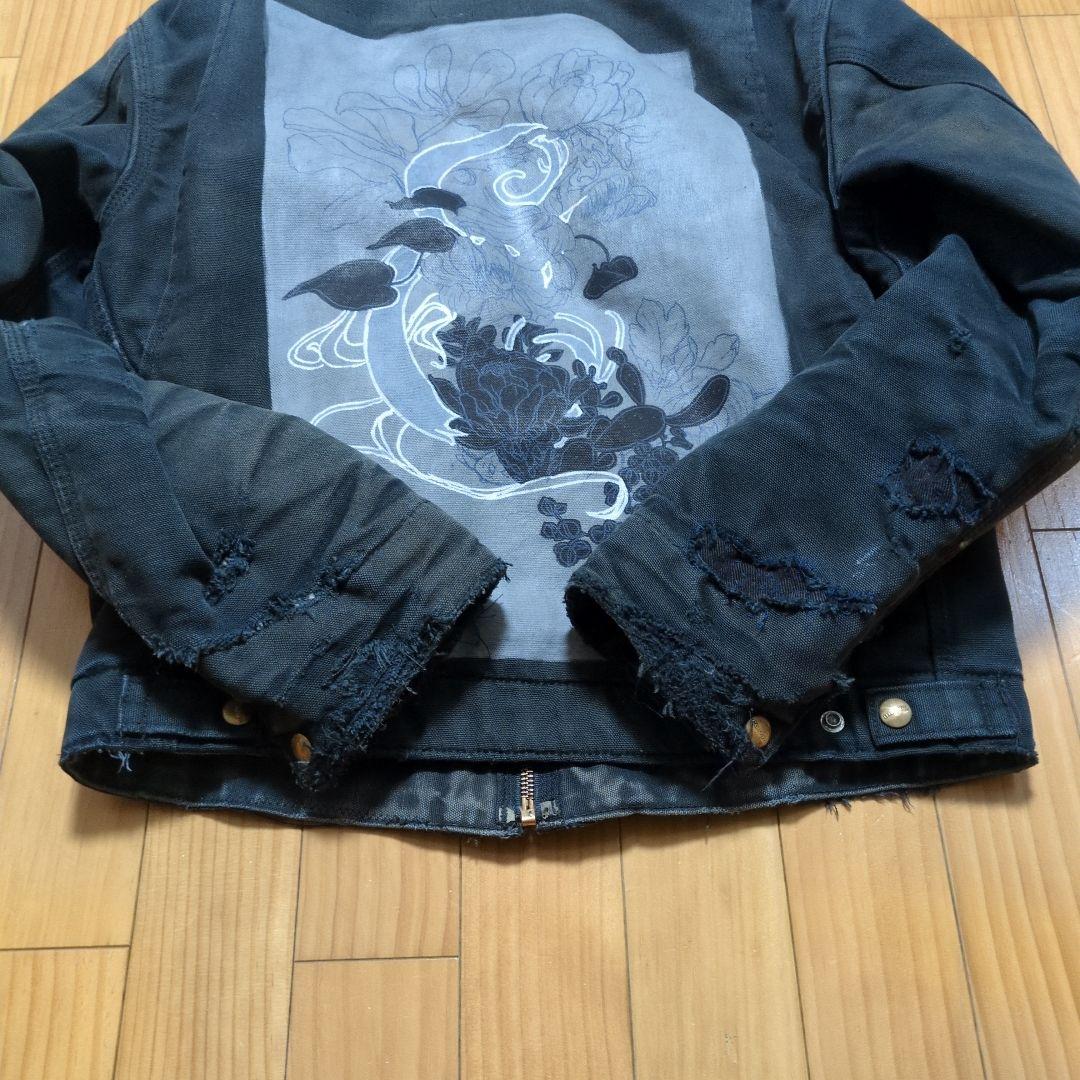 ダメージ！Carhartt DETROIT JACKETバックプリントSサイズ