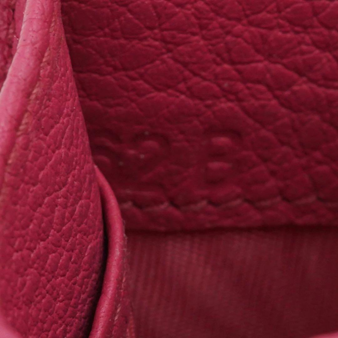 ✨未使用展示品✨　PRADA ミニ財布　シボ革　三つ折り　ピンク　レター型