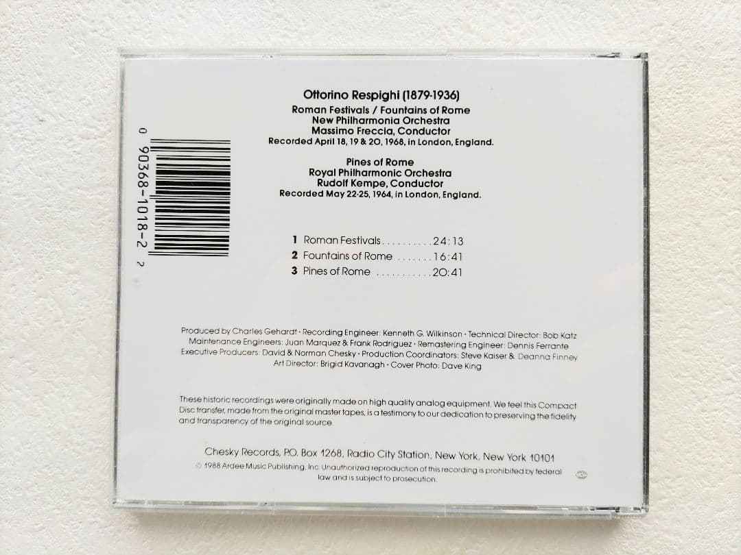 CD レスピーギ ローマの祭り / ローマの泉 / ローマの松 ケンペ指揮