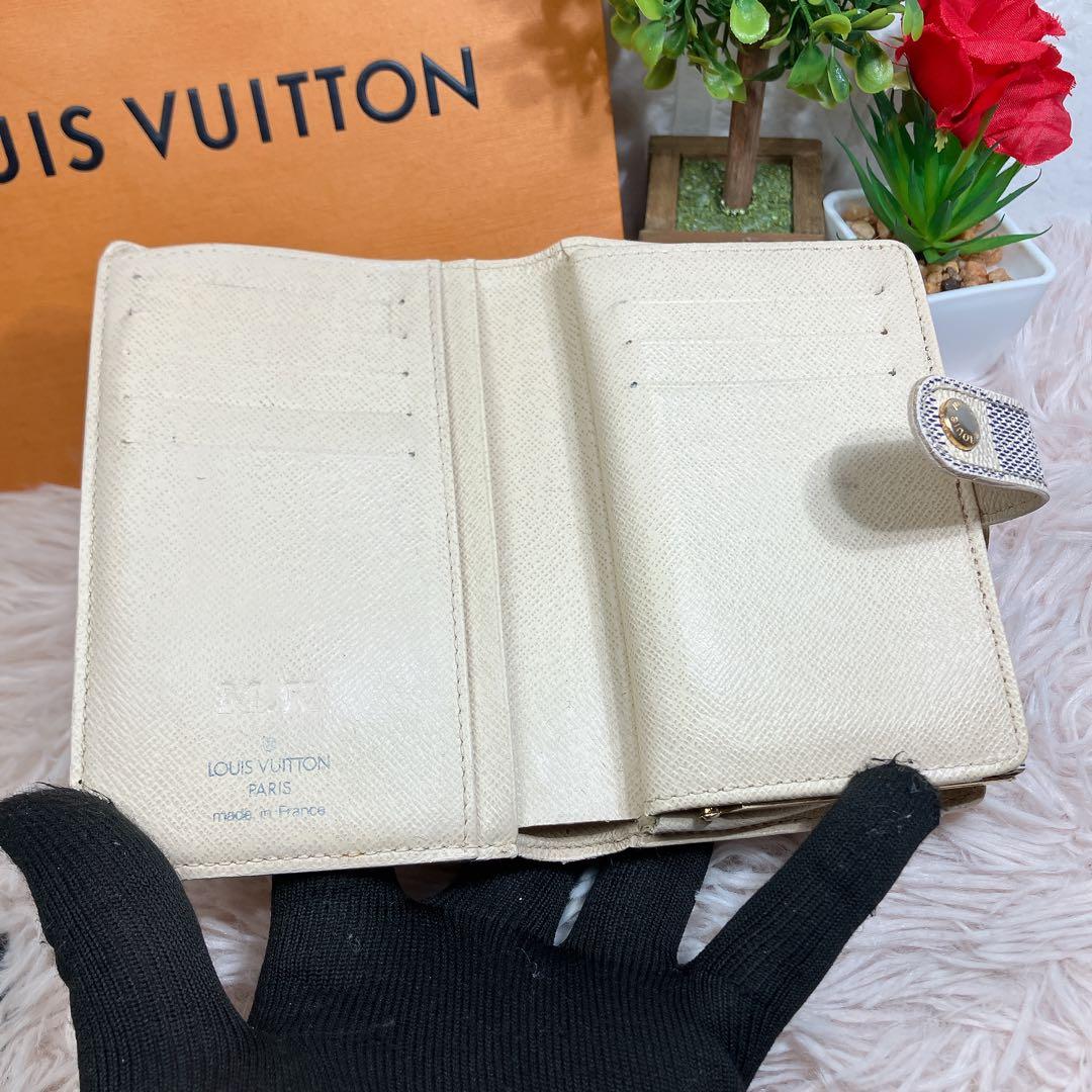 美品 ルイヴィトン ダミエ アズール ポルトフォイユ ヴィエノワ 新型 財布