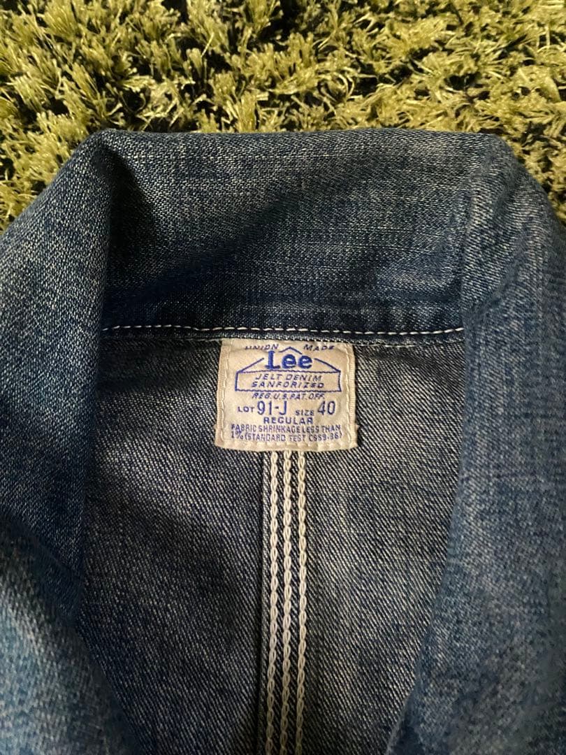 Lee 91-j 復刻 サイズ40 縦落ち ハウスタグ 足長L インディゴ