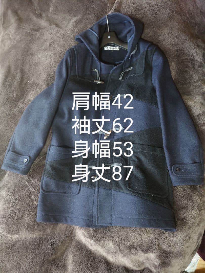 【ANREALAGE】ネイビー ダッフルコート フード付き