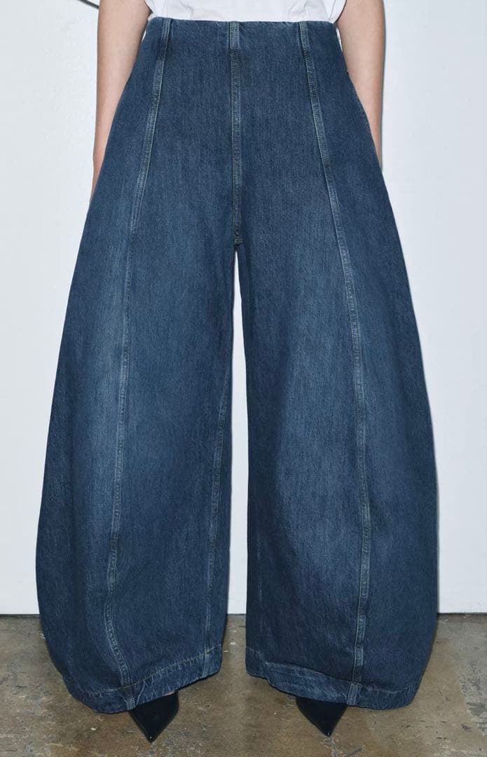●ZARA●ザラ●バルーンハイウエストデニムパンツ●34●