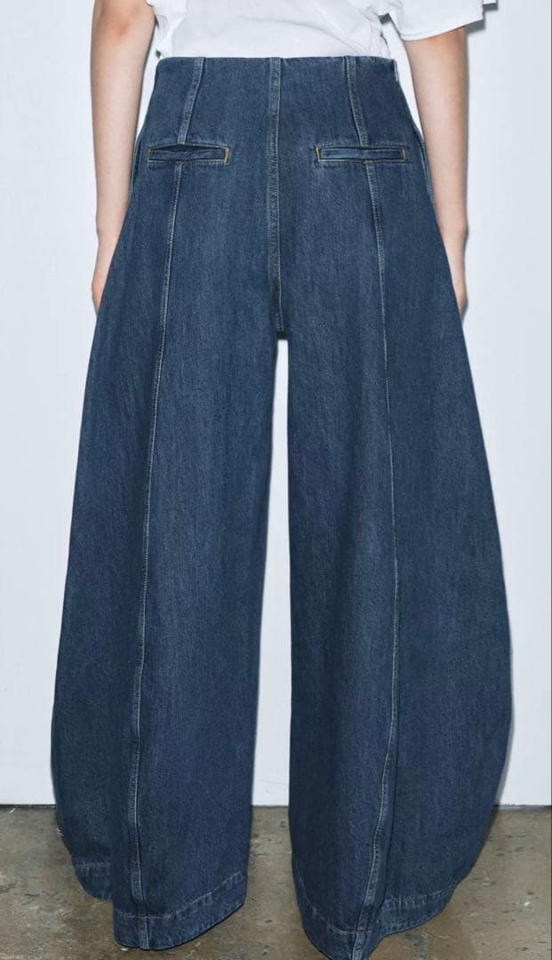 ●ZARA●ザラ●バルーンハイウエストデニムパンツ●34●