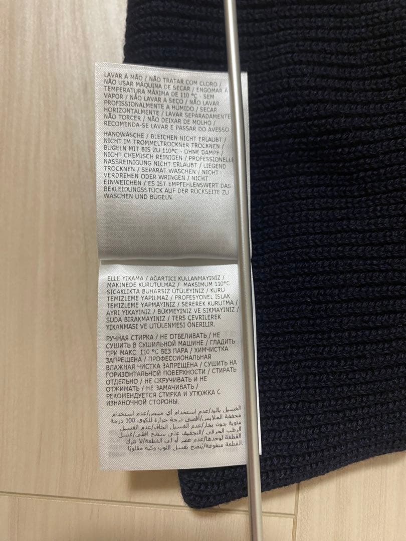 MONCLER ニット帽 ビーニー 濃紺 QR RFID 正規