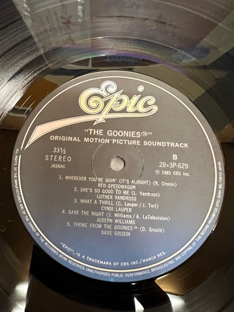 1985年 グーニーズ 帯付きサントラLP レコード美盤 28·3P-629