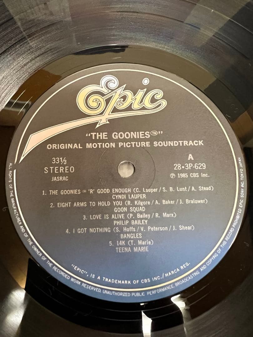 1985年 グーニーズ 帯付きサントラLP レコード美盤 28·3P-629