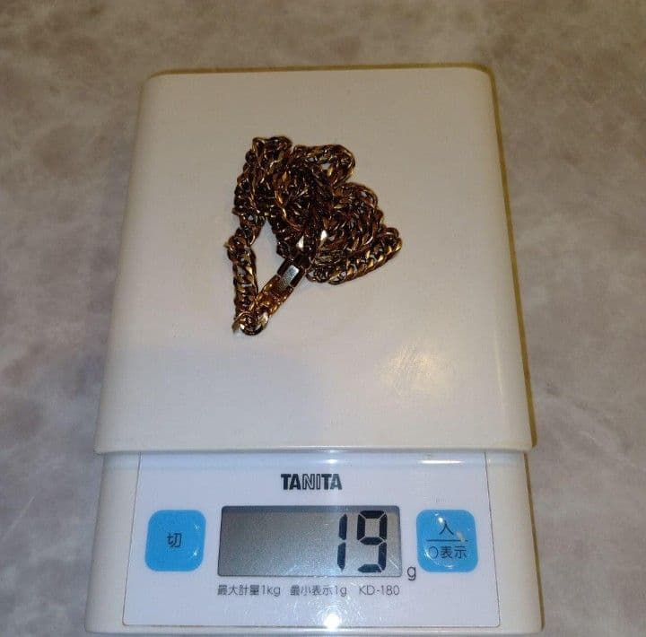 喜平 ネックレス ゴールド チタン ネックレス チェーン 50cm 幅6.5mm